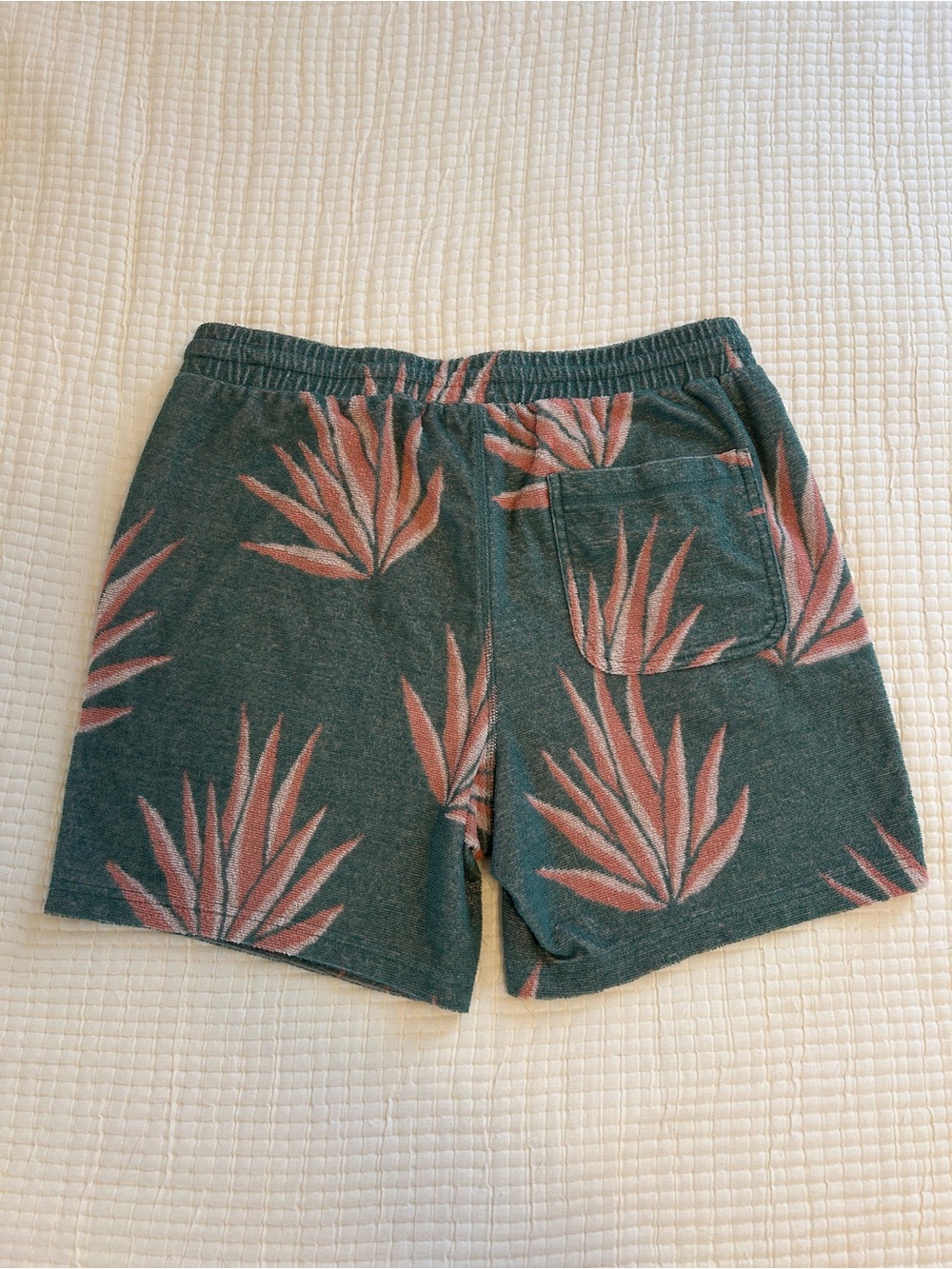 NWT Marine Layer Terry Out Jacquard 4" Short Deep Sea Agave Print Mens Small - Picture 5 of 5